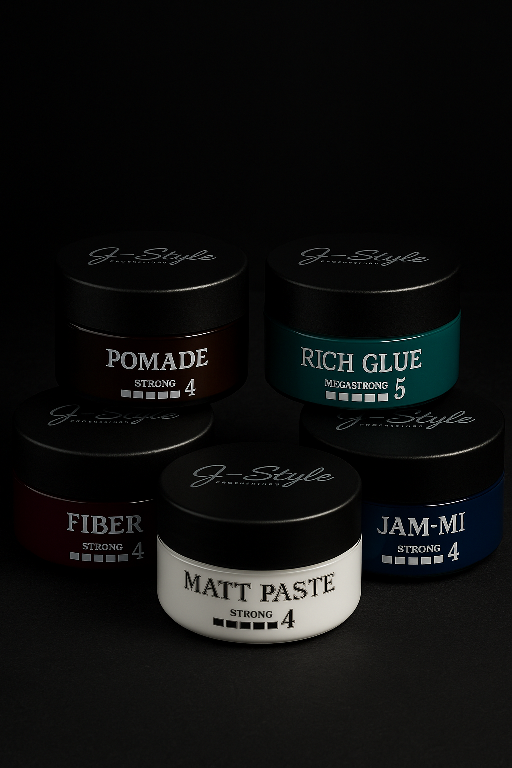 THE 5 Herenstyling Ontdek Pomade, Rich Glue, Fiber, Matt Paste & Jammi