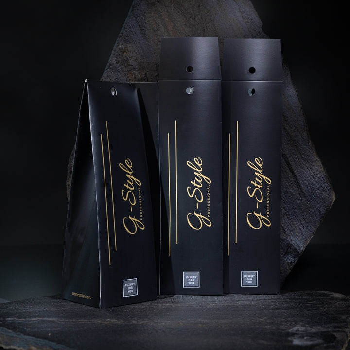 Luxe zwarte G-Style Professional cadeauverpakking voor haarverzorgingssets en geschenken.